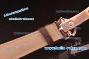 Patek Philippe Skeleton Tourbillon SM Phase Automatic Rose Gold Case Brown Leather Strap