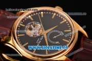 Patek Philippe Calatrava Tourbillon Swiss ETA 2824 Automatic Yellow Gold Case with Stick Markers and Black Dial