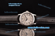 Patek Philippe Calatrava Swiss ETA 2824 Automatic Steel Case with Black Leather Strap White Dial Roman Markers