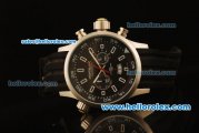 MontBlanc GMT Chronograph Quartz Steel Case with Black Dial and Black Rubber Strap