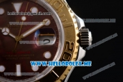 Rolex Yacht-Master 40 Clone Rolex 3135 Automatic Two Tone Case/Bracelet with Green MOP Dial and Dot Markers (BP)