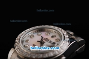 Rolex Datejust Automatic with Diamond Bezel,White MOP Dial and Diamond Marking-Lady Size