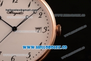 Breguet Classique Miyota 9015 Automatic Rose Gold Case with White Dial and Brown Leather Strap - (AAAF)