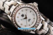 Tag Heuer Link 200 Meters Quartz Diamond Bezel and Marking with White Dial Lady Size