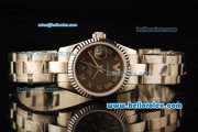 Rolex Datejust Automatic Movement Full Steel with ETA Coating Case with Chocolate Dial