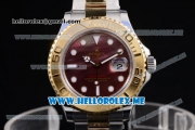 Rolex Yacht-Master 40 Clone Rolex 3135 Automatic Two Tone Case/Bracelet with Green MOP Dial and Dot Markers (BP)