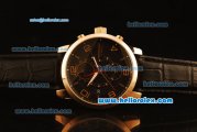 Montblanc Flyback Automatic Rose Gold Case with Black Dial and Black Leather Strap