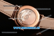 Breguet Classique Miyota 9015 Automatic Rose Gold Case with White Dial and Brown Leather Strap - (AAAF)