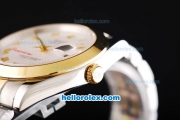 Rolex Datejust II Oyster Perpetual Automatic Movement Two Tone with Gold Bezel-White Dial and Gold Roman Markers