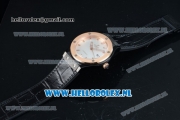 Hublot Classic Fusion Miyota 9015 Automatic Rose Gold Case with White Dial Stick Markers and Black Genuine Leather Strap