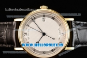 Breguet Classique Japanese Miyota 9015 Automatic Movement Yellow Gold White Dial and Roman Numeral Markers Leather Strap (FF)