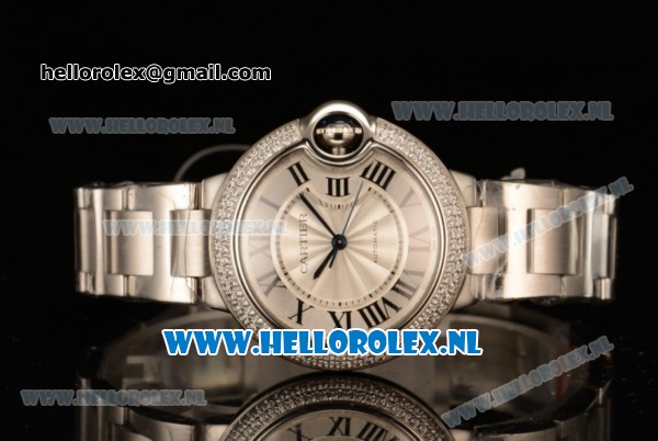 1:1 Cartier Ballon Bleu De 2671 Auto Steel Case with White Dial and Steel Bracelet - Click Image to Close