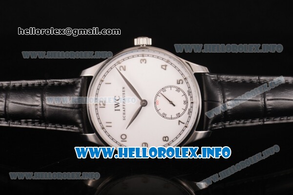 IWC Portuguese Asia 6497 Manual Winding Steel Case with White Dial and Arbaic Numeral Markers - Click Image to Close