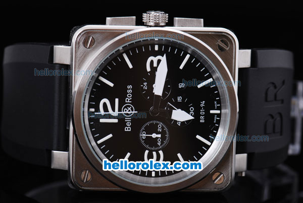 Bell & Ross BR 01-94 Working Chronograph Quartz with Black Dial-White Marking - Click Image to Close