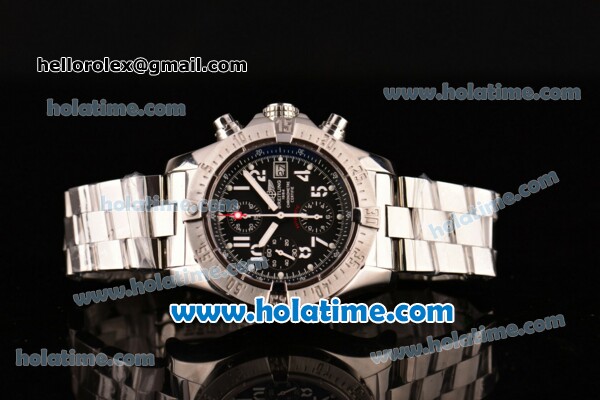 Breitling Avenger Skyland Chrono Swiss Valjoux 7750 Automatic Steel Case/Strap with Black Dial and White Arabic Numeral Markers - 1:1 Original (H) - Click Image to Close