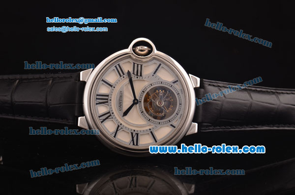 Cartier Ballon Bleu Tourbillon Seagull St8001 Tourbillon Manual Winding Steel Case with White Dial - Click Image to Close