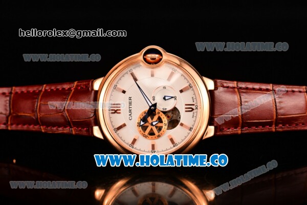 Cartier Ballon Bleu De 42MM Miyota 82S7 Automatic Rose Gold Case with White Dial and Stick Markers - Click Image to Close