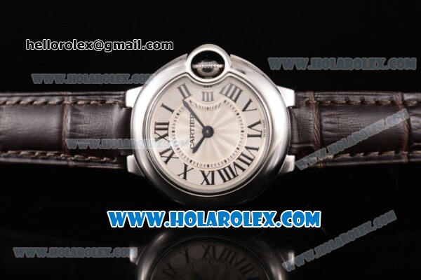 Cartier Ballon Bleu De Small Swiss ETA Quartz Steel Case with Silver Dial and Roman Numeral Markers (JF) - Click Image to Close