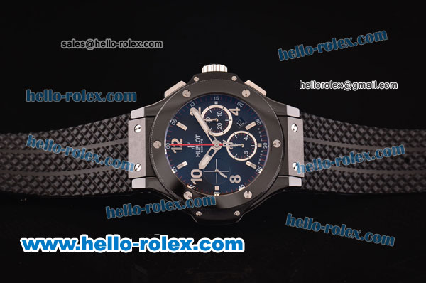 Hublot Big Bang Hub 4100 Ceramic Case/Bezel with Black Dial and Black Rubber Strap - 1:1 Original - Click Image to Close