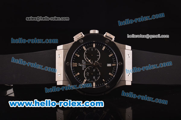 Hublot Classic Fusion Chrono Miyota Quartz Stainless Steel Case with PVD Bezel and Black Dial - Click Image to Close