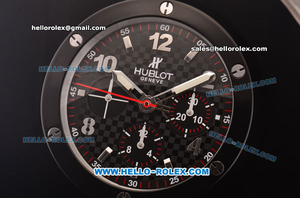 Hublot Big Bang Wall Clock Quartz PVD Case with Black Carbon Fiber Dial - Click Image to Close