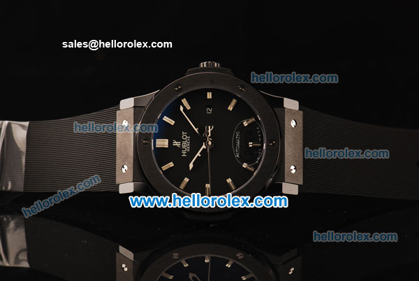 Hublot Classic Fusion Swiss ETA 2824 Automatic Ceramic Case with Black Dial and Black Rubber Strap-1:1 Original - Click Image to Close