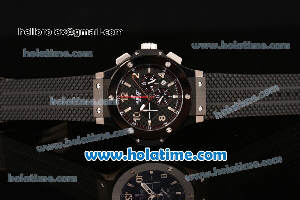 Hublot Big Bang Chronograph Quartz Movement Full Ceramic Case with Black Dial and Black Rubber Strap - Click Image to Close