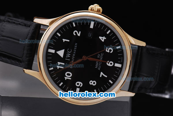 IWC Schaffhausen Mark XV Automatic Black Dial and Golden Case - Click Image to Close