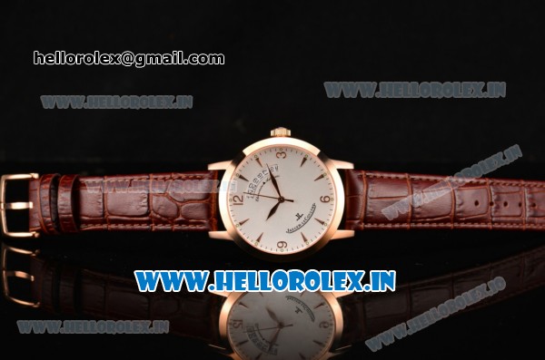 Jaeger-LECoultre Master Swiss ETA 2824 Automatic Rose Gold Case with White Dial and Stick Markers - Click Image to Close