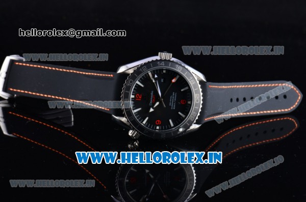 Omega Seamaster Planet Ocean GMT Asia 2813 Automatic Steel Case with Black Dial and Black Bezel - Click Image to Close