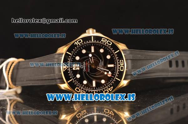 Omega Seamaster 007 James Bond Edition Yellow Gold Verison Omega 8800 Clone 1:1 Clone Rubber 210.62.42.20.01.001 - Click Image to Close