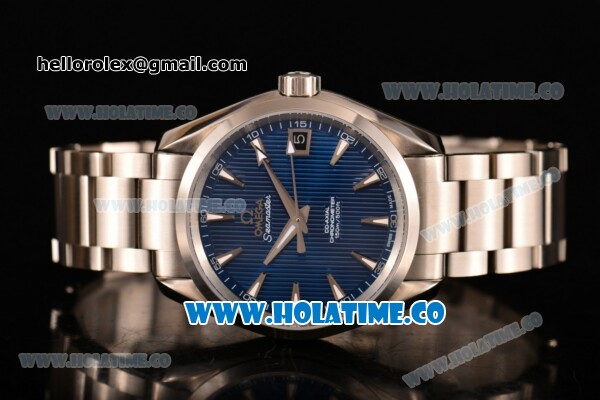 Omega Aqua Terra 150 M Co-Axial Clone Omega 8501 Automatic Steel Case/Bracelet with Blue Dial and Stick Markers (EF) - Click Image to Close