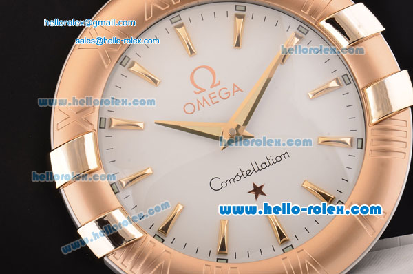 Omega Constellation Swiss Quartz Rose Gold Case White Dial Stick Markers Wall Clock - Click Image to Close