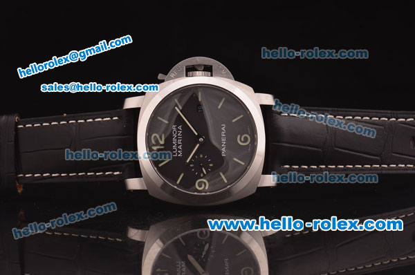 Panerai Luminor 1950 Marina PAM00312 Swiss Valjoux 7750 Automatic Steel Case with Black Dial - Click Image to Close