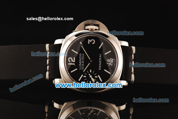 Panerai Marina Militare PAM00366 Asia 6497 Manual Winding Steel Case with Black Dial and White Markers - Click Image to Close