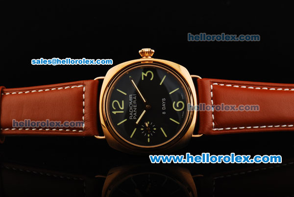 Panerai Radiomir 8 Days Pam 197 Manual Winding Movement Rose Gold Case with Navy Dial and Leather Strap - Click Image to Close