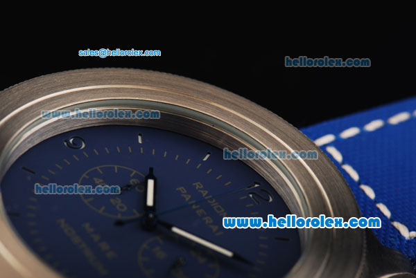 Panerai Radiomir Mare Nostrum Chronograph Quartz Movement Steel Case with Blue Dial and Blue Strap - Click Image to Close