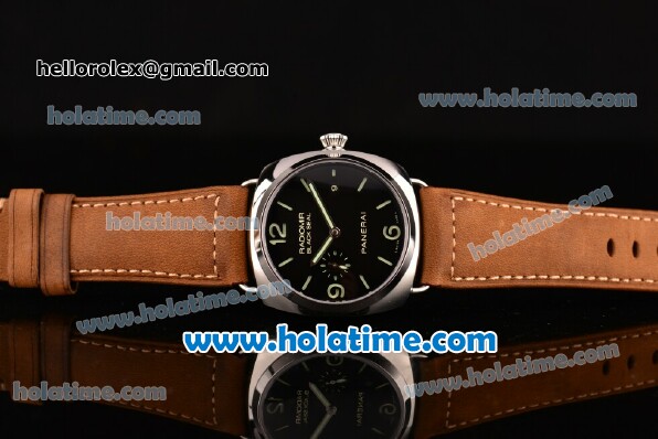 Panerai PAM388 Radiomir Black Seal 3 Days Clone P.9000 Automatic Steel Case with Brown Leahter Strap and Black Dial - 1:1 Original(Z) - Click Image to Close