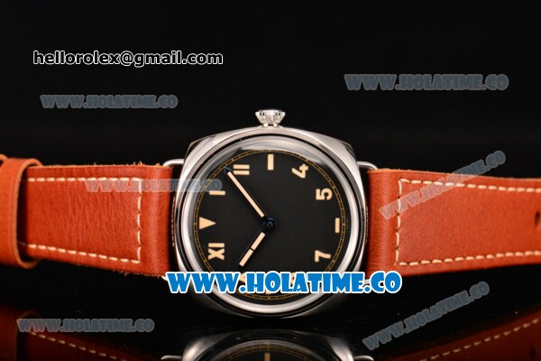 Panerai Radiomir 1936 California "Cali Dial" Clone P.3000 Automatic Steel Case with Black Dial and Yellow Markers (5 Days Power Reserve) ZF - Click Image to Close