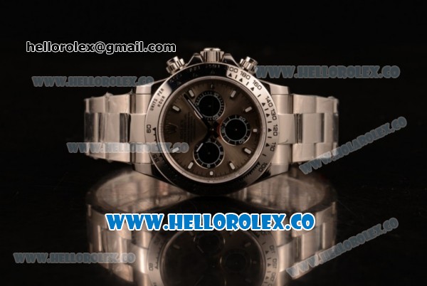 Rolex Daytona Chrono Clone Rolex 4130 Automatic Steel Case with Gray Dial and Steel Bracelet (EF) - Click Image to Close