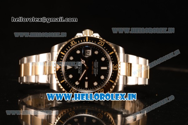 Rolex Submariner Swiss ETA 2836 Automatic Black Dial With Ceramic Bezel Two Tone 116613 BK - Click Image to Close