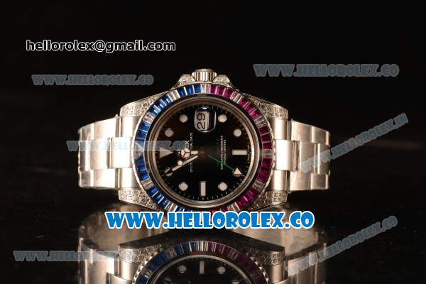 Rolex GMT-Master II All Diamond Red/Blue Bezel Automatic (Correct Hand Stack) 116759SARU - Click Image to Close