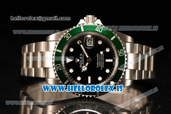 Rolex Submariner Steel Case With 2813 Automatic Movement Black Dial With Green Bezel - Click Image to Close