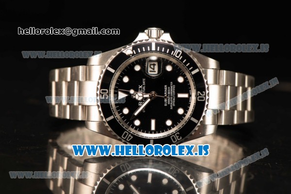 Rolex Submariner Steel Case With 2813 Automatic Movement Black Dial With Green Bezel - Click Image to Close