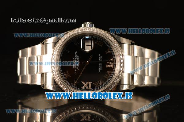 Rolex Datejust Black Dial With Diamond Bezel Steel Rolex 3255 - Click Image to Close