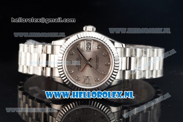 Rolex Datejust Swiss ETA 2671 Automatic Steel Case with Silver Dial Diamonds Markers and Steel Bracelet (BP) - Click Image to Close