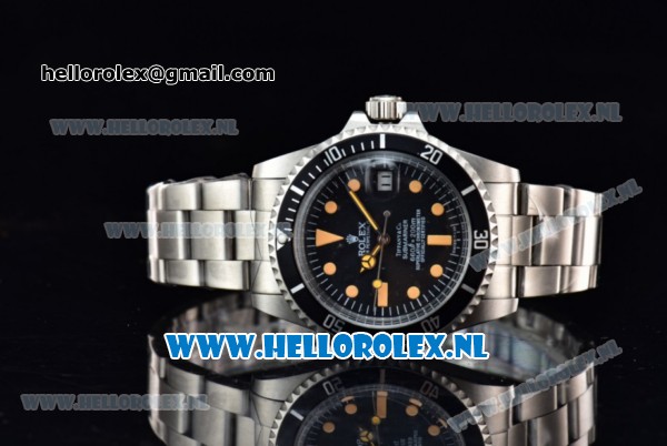 Rolex Submariner Vintage Tiffany & Co Asia 2813 Automatic Steel Case with Black Dial Orange Dots Markers and Steel Bracelet - Click Image to Close