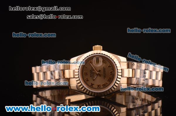 Rolex Datejust Swiss ETA 2671 Automatic Full Gold with Grey Dial - Click Image to Close