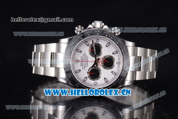 Rolex Daytona Clone Rolex 4130 Automatic Stainless Steel Case/Bracelet with White Dial and Stick Markers (EF) - Click Image to Close