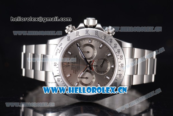 Rolex Daytona Chronograph Clone Rolex 4130 Automatic Stainless Steel Case/Bracelet with Grey Dial and Stick Markers (EF) - Click Image to Close